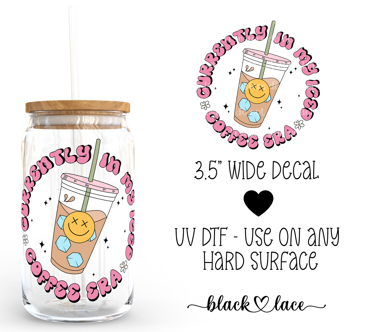 Currently in my iced coffee era ~ Decal