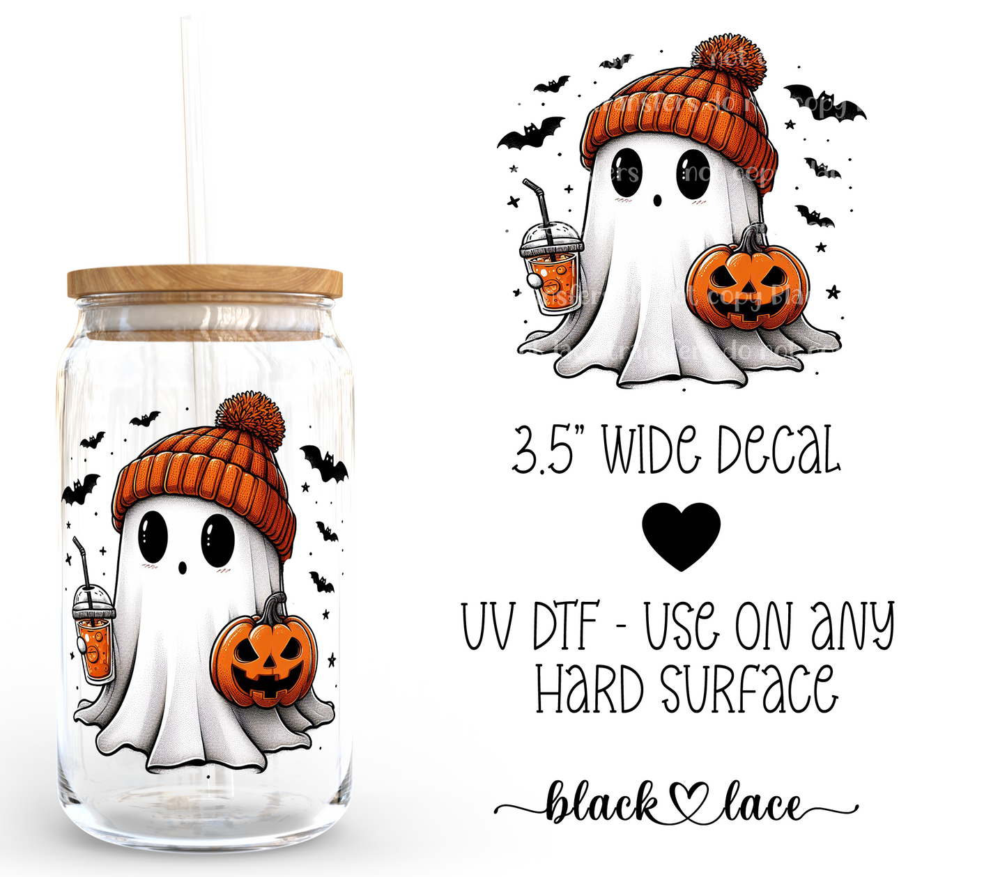 Cute Ghostie Pumpkin ~ Decal