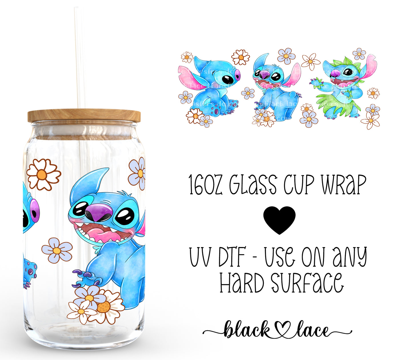 Dancing Stitch ~ 16oz cup wrap