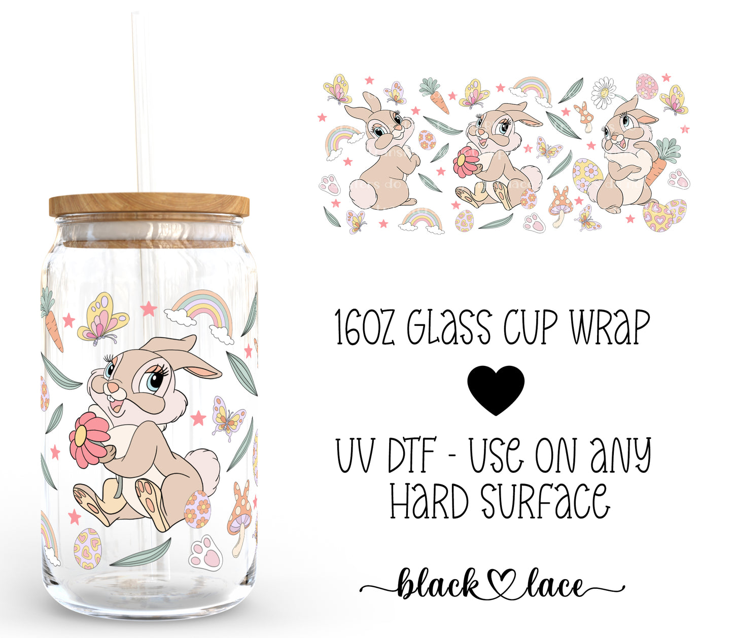 Easter Bunny ~ 16oz cup wrap