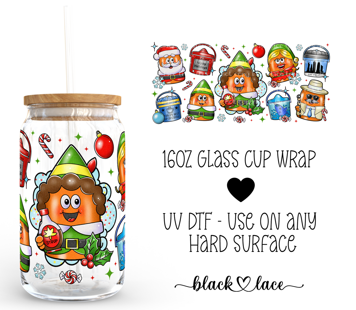 Elf Nuggets ~ 16oz cup wrap