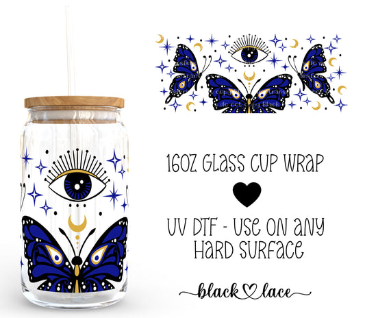 Evil Eye Butterfly ~16oz cup wrap