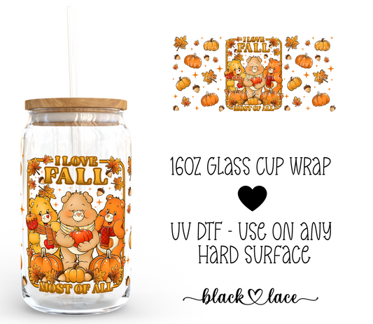 Fall Bears ~ 16oz cup wrap