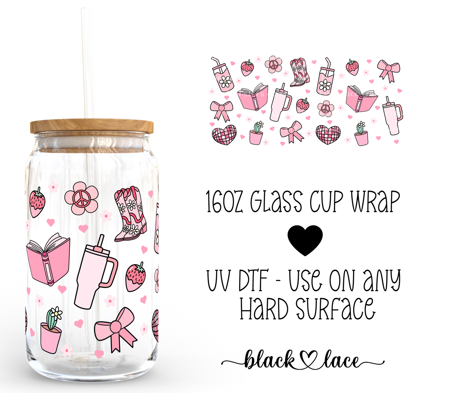 Girly Girl ~ 16oz cup wrap