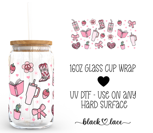 Girly Girl ~ 16oz cup wrap