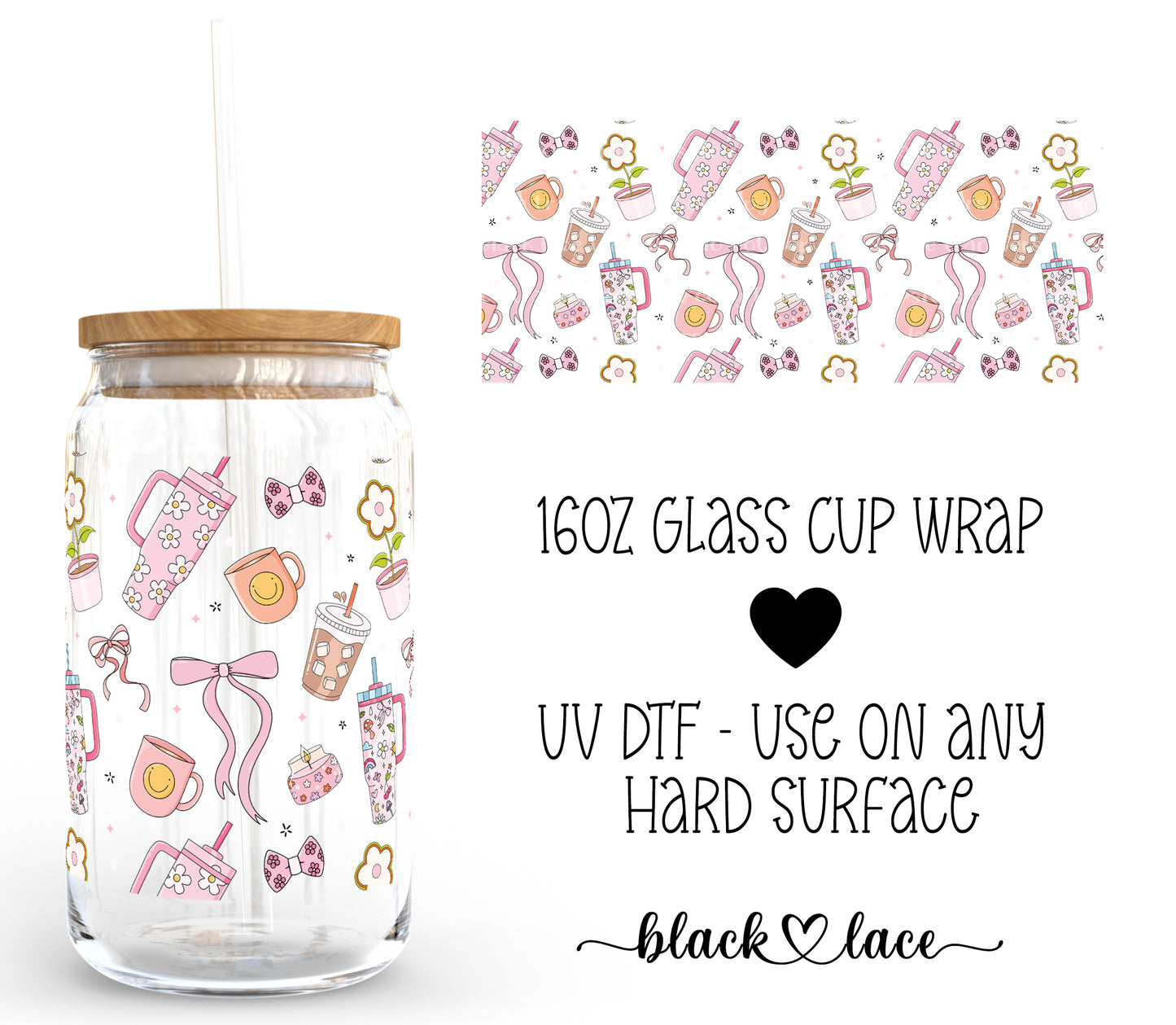 Girly Pop ~ 16oz cup wrap