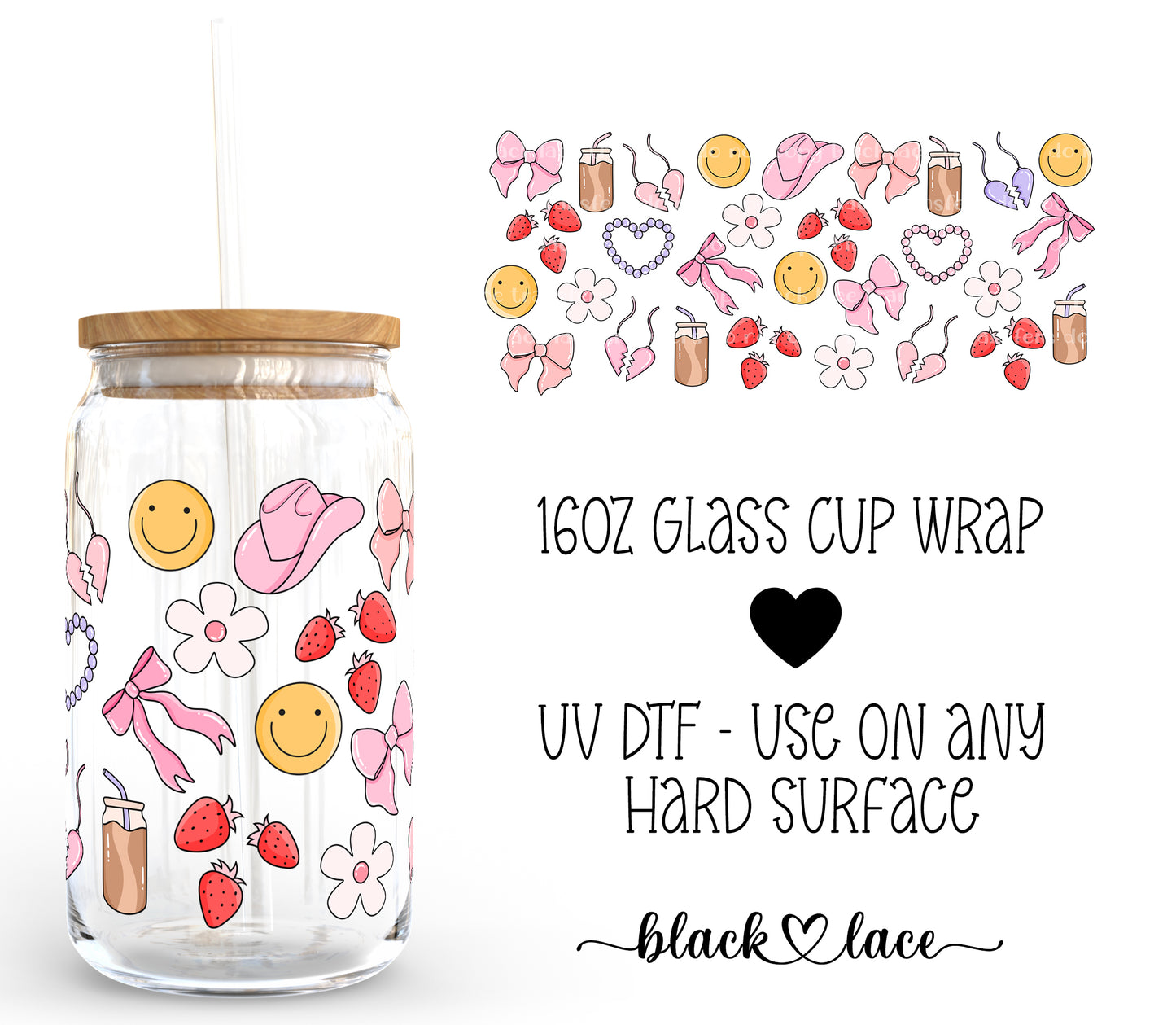 Girly Things ~ 16oz cup wrap