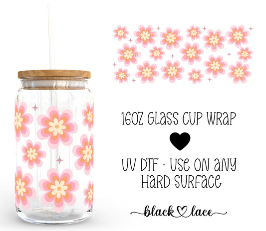 Groovy Flowers ~16oz cup wrap