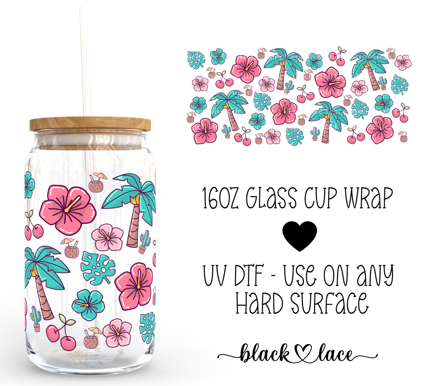 Hawaii Vibes ~ 16oz cup wrap