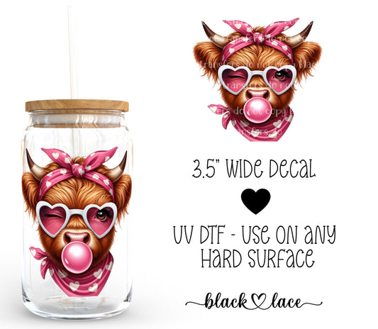 Highland Cow Pink ~ Decal