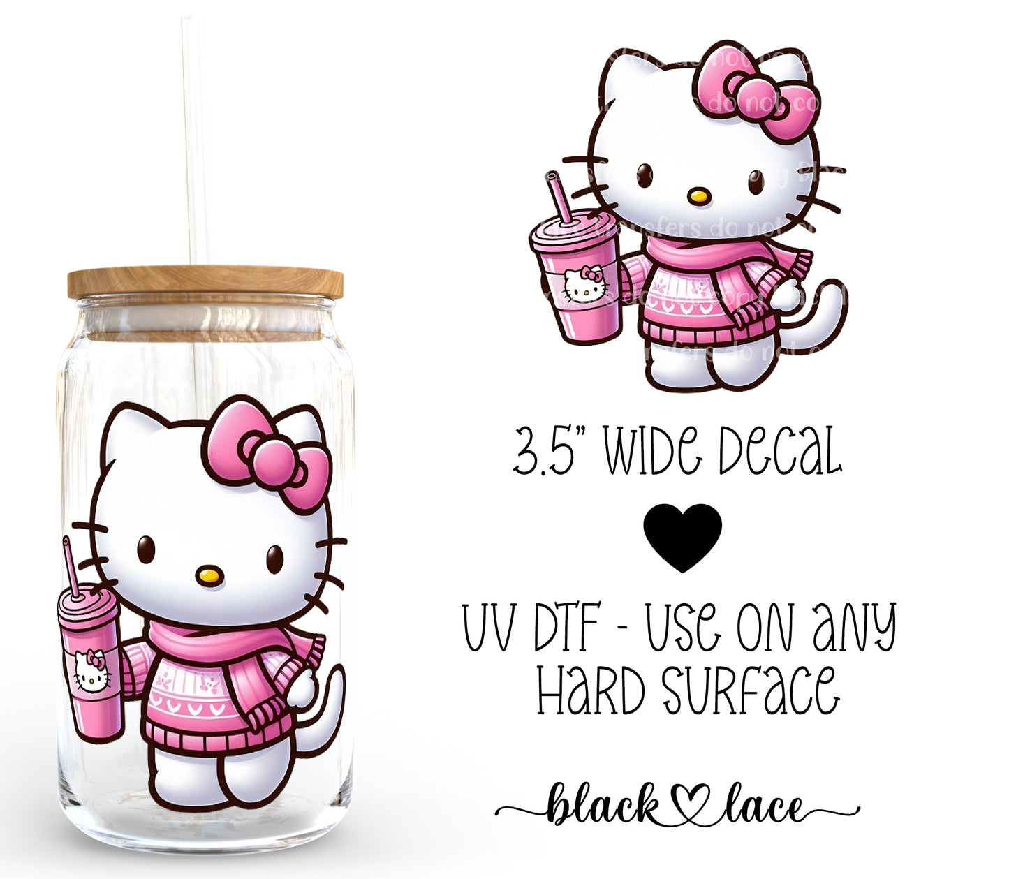 Kitty Starbucks Pink  ~ Decal