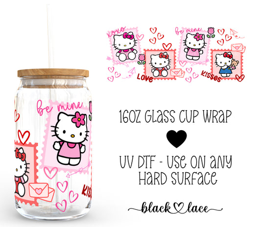 Kitty Valentines Day Cards ~16oz cup wrap