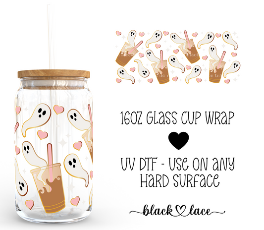 Latte Ghost ~ 16oz cup wrap