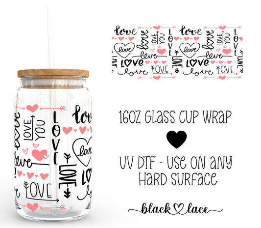 Love Arrows ~16oz cup wrap