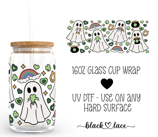 Lucky Ghostie ~16oz cup wrap