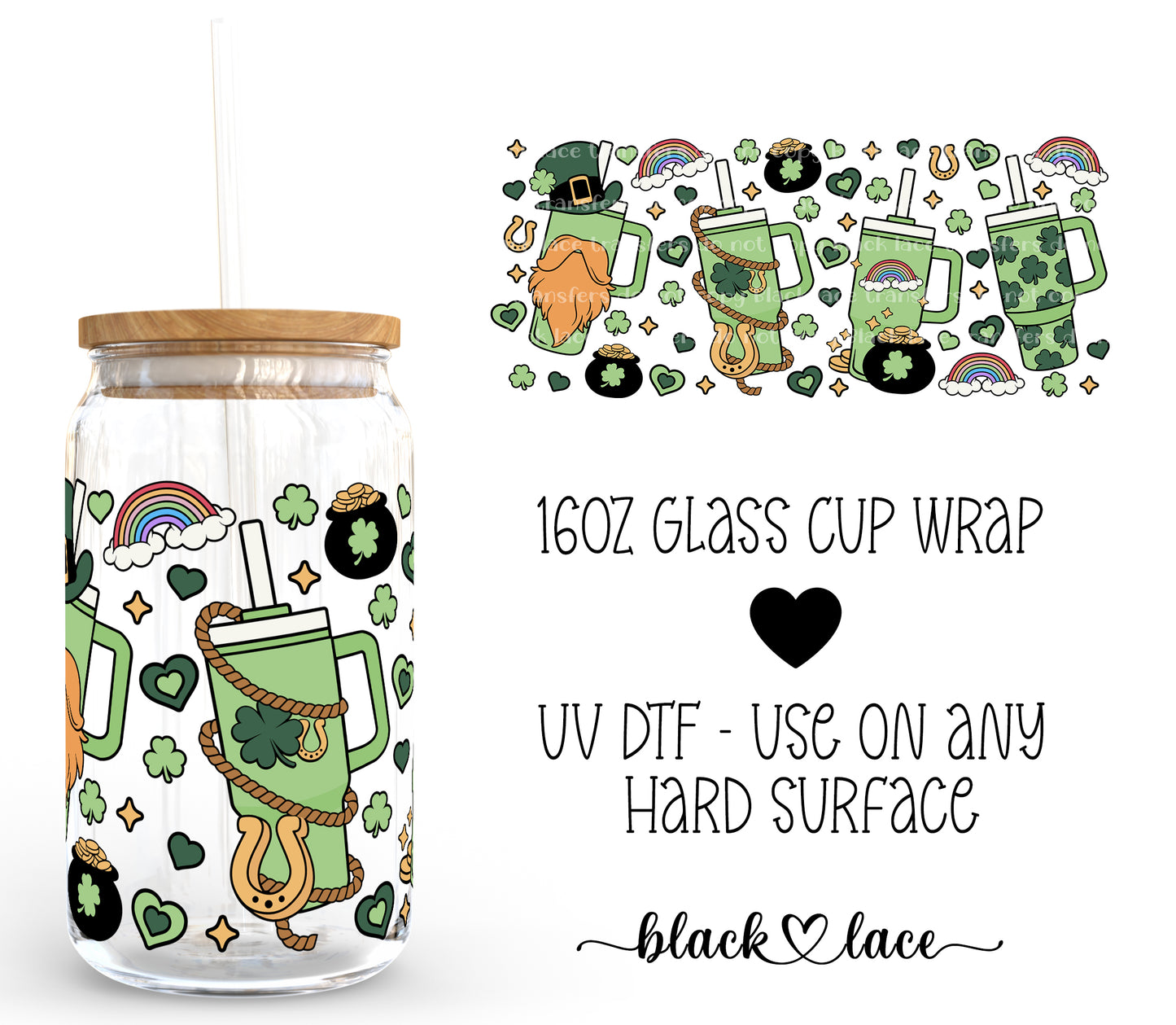 Lucky Obsessive Cup ~16oz cup wrap