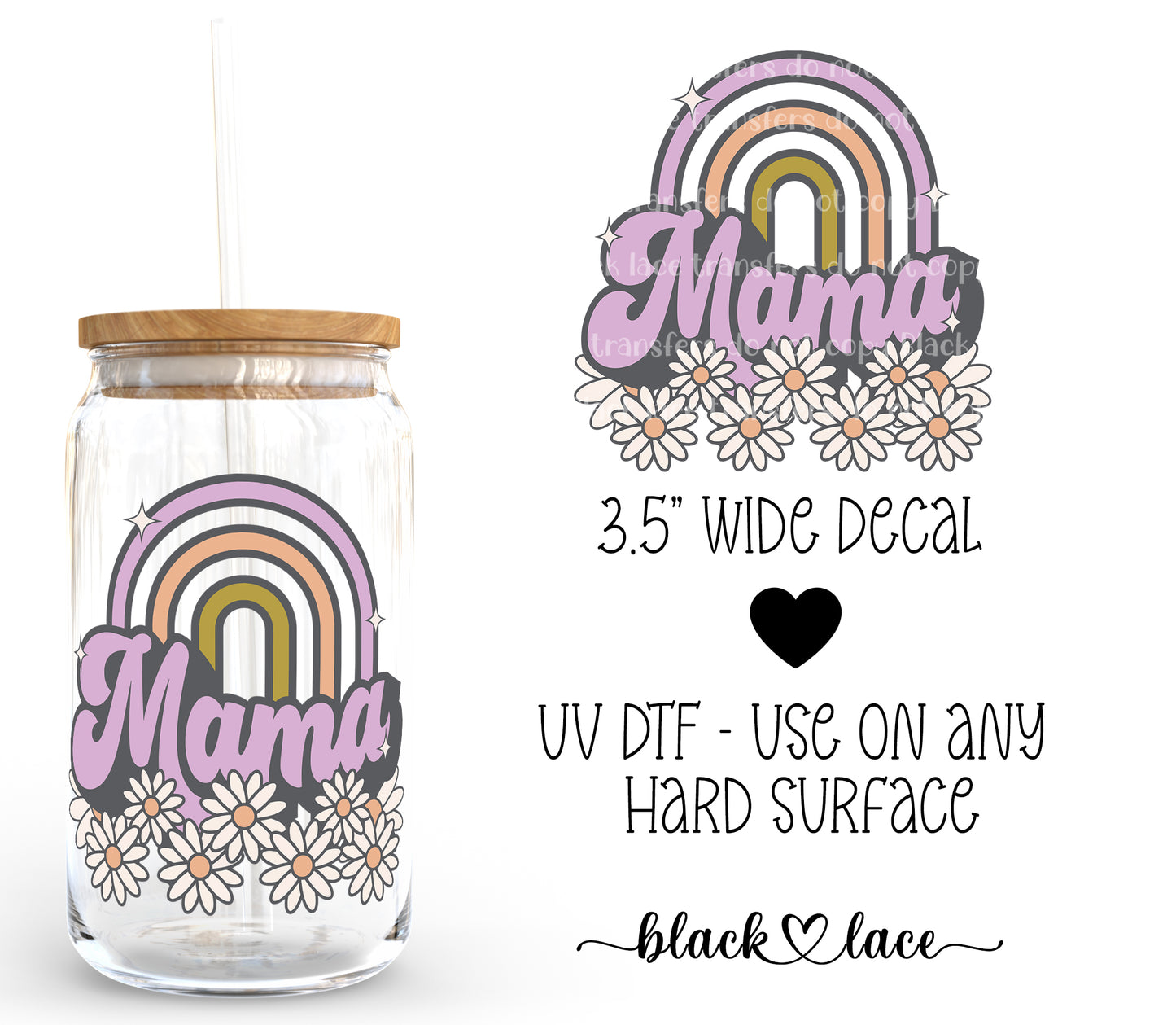 Mama Purple Daisy ~ Decal