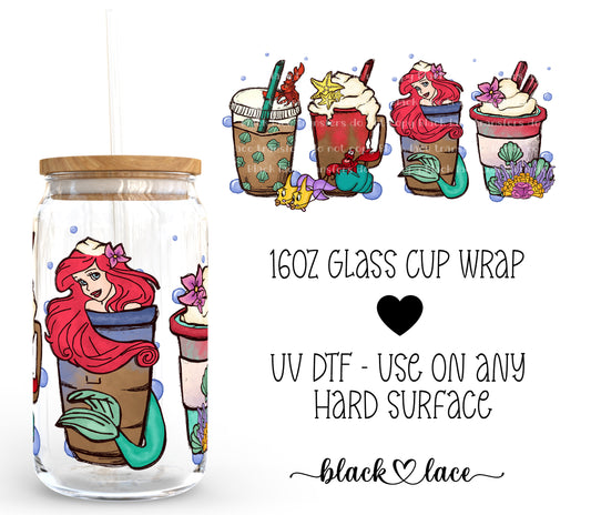 Mermaid Coffee ~ 16oz cup wrap