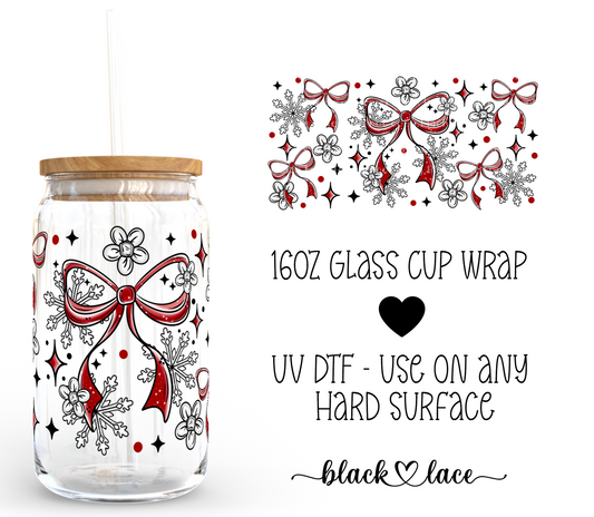 Merry Bows ~ 16oz cup wrap