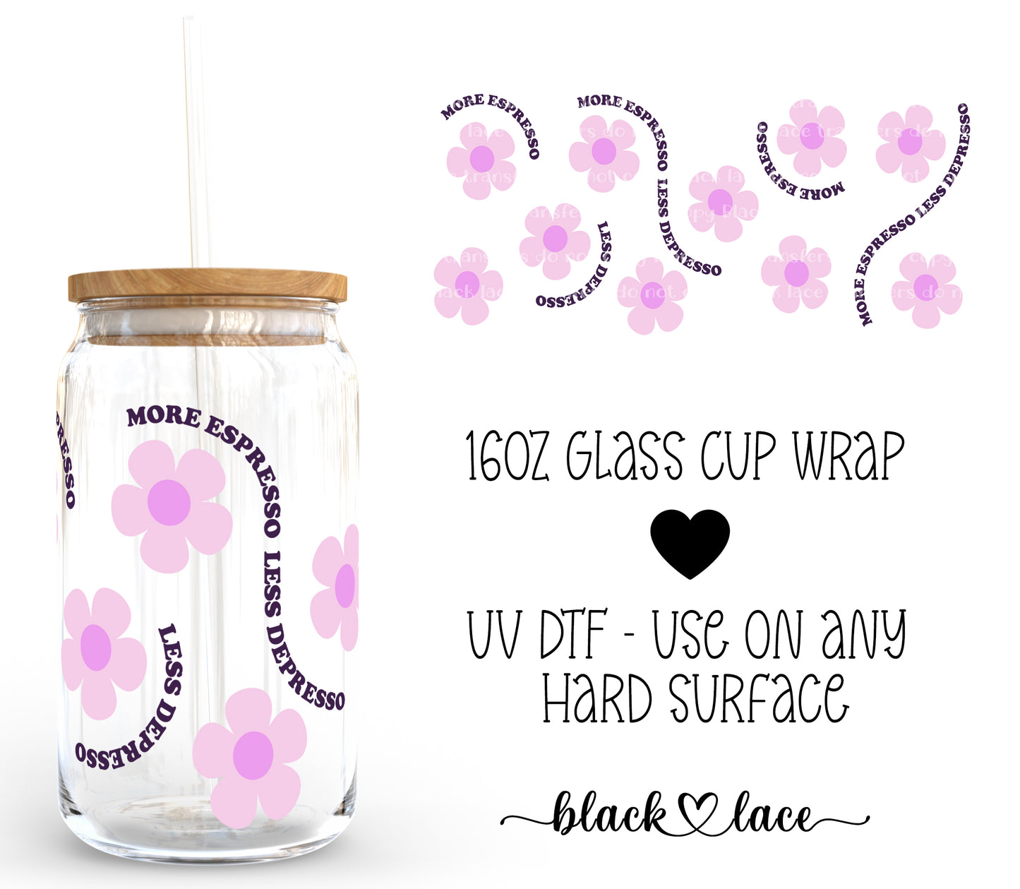 More espresso less depresso ~16oz cup wrap