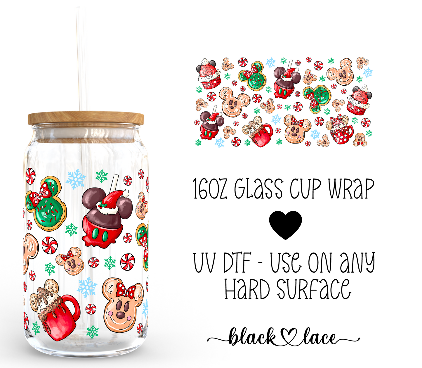 Mouse Christmas Snacks ~ 16oz cup wrap