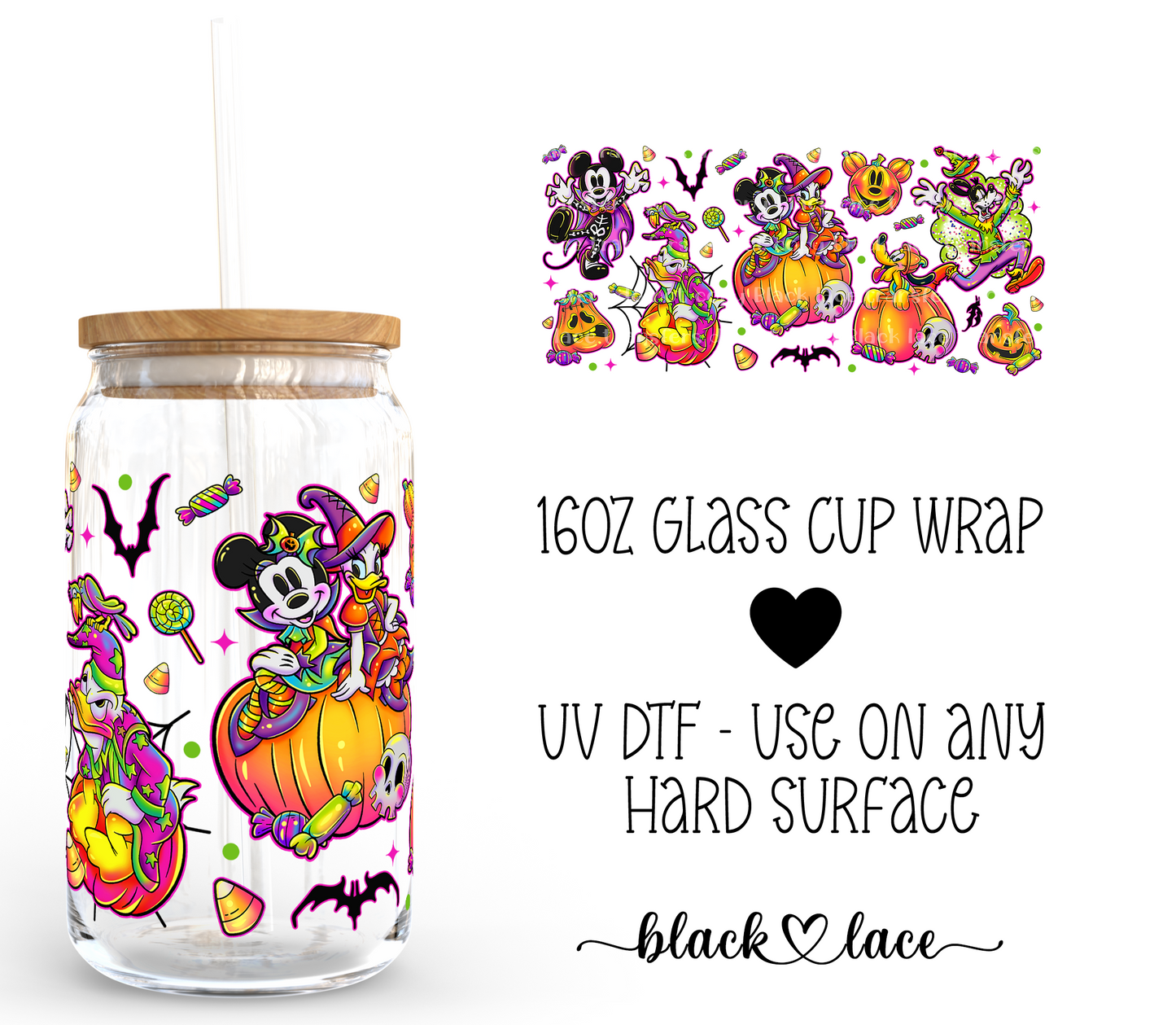 Mouse Friends Halloween ~ 16oz cup wrap