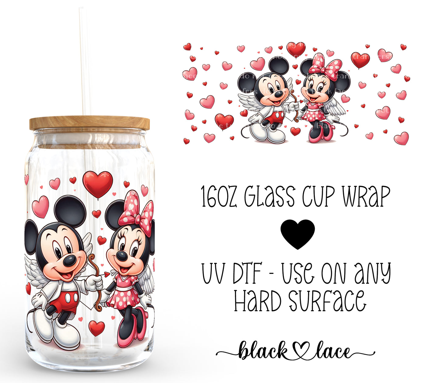 Mouse Cupid Love ~16oz cup wrap