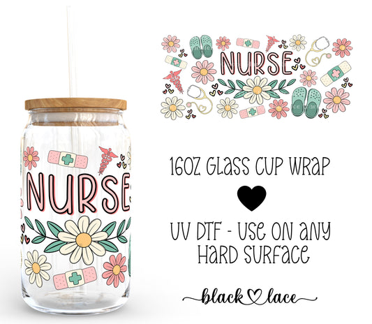 Nurse Daisy ~ 16oz cup wrap