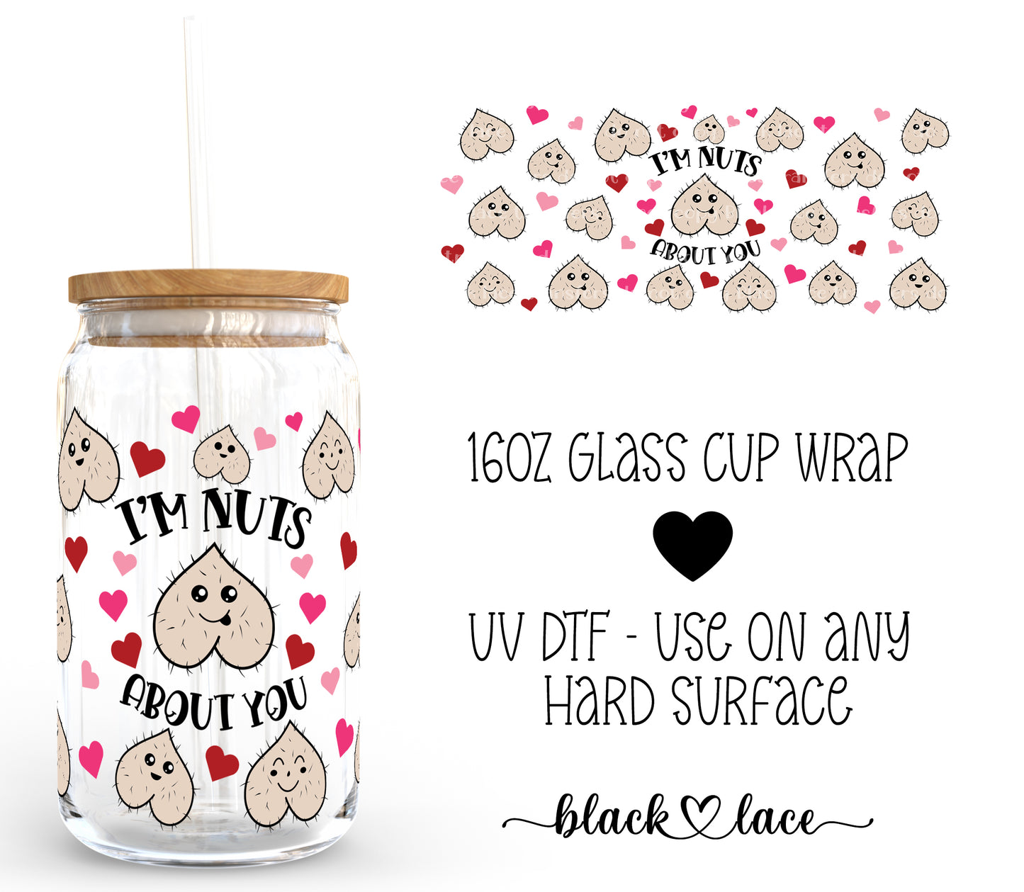 Nuts About You ~ 16oz cup wrap