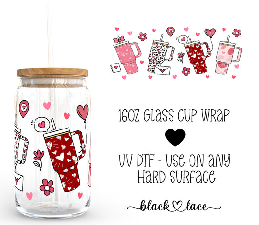 Obsessive Cup Disorder Hearts ~16oz cup wrap