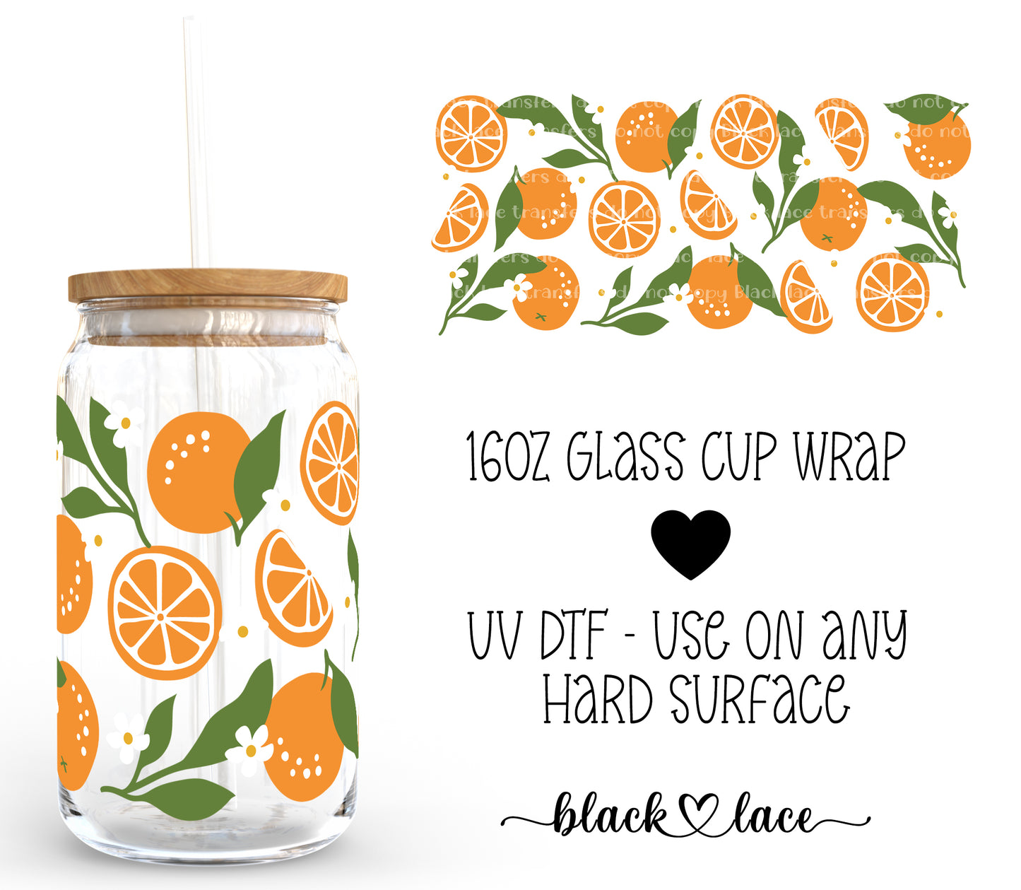 Oranges ~16oz cup wrap