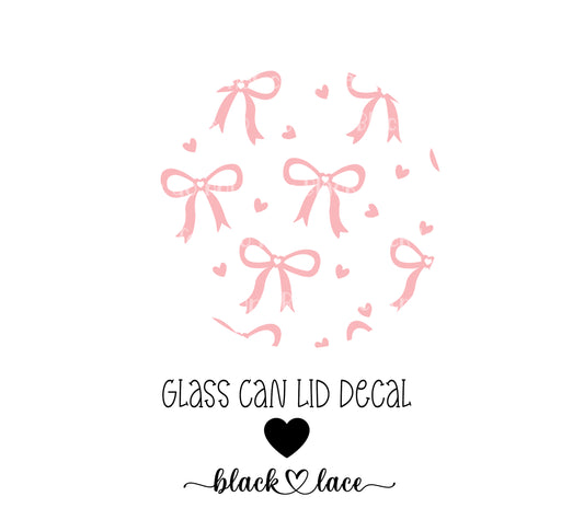 Pink Bow ~ Lid Decal