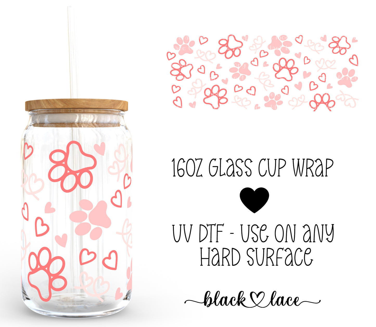 Paws ~ 16oz cup wrap