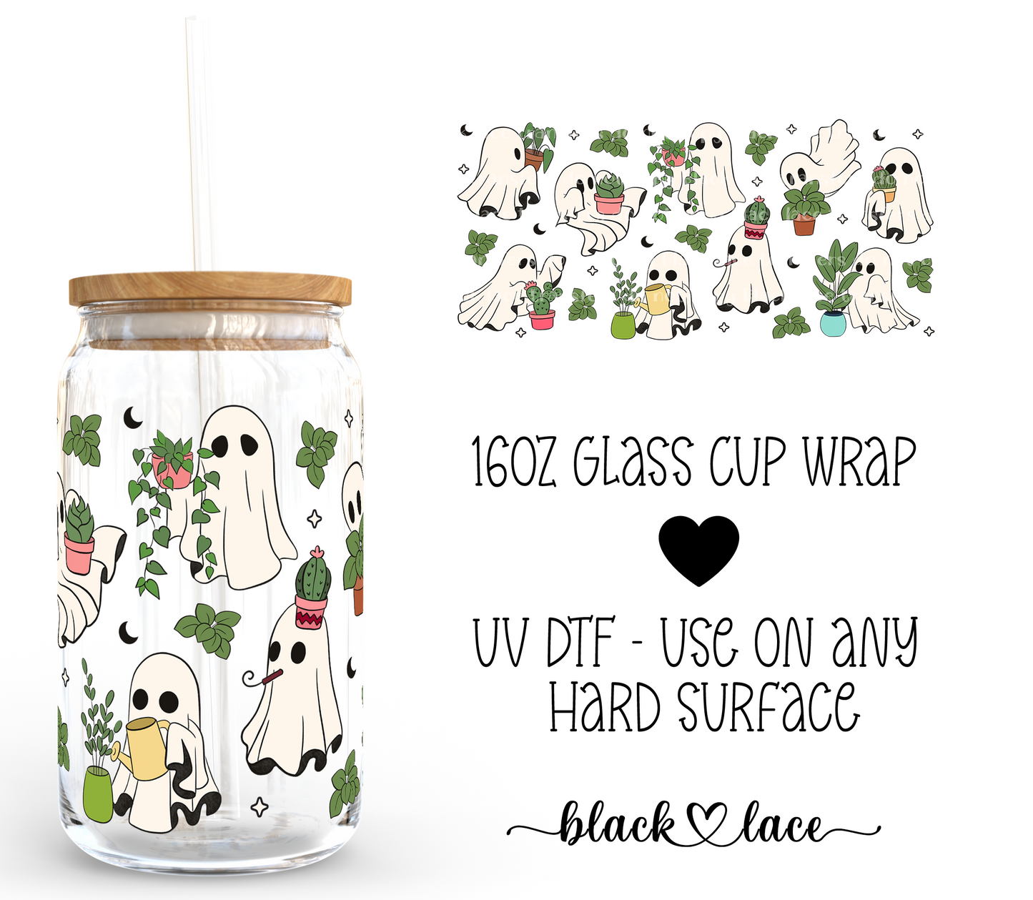 Plant Ghostie ~ 16oz cup wrap