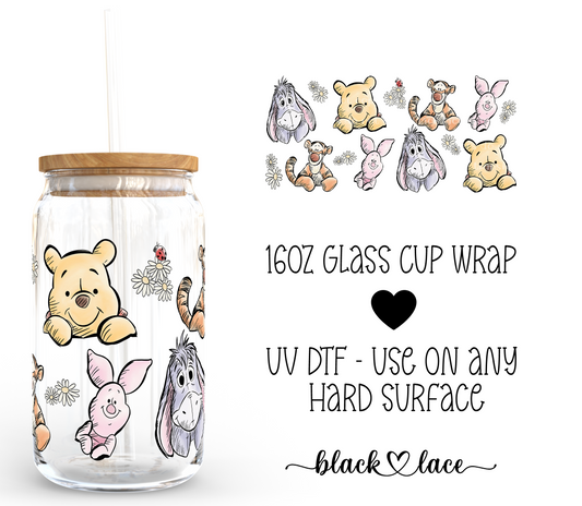 Pooh & Friends Faces ~ 16oz cup wrap