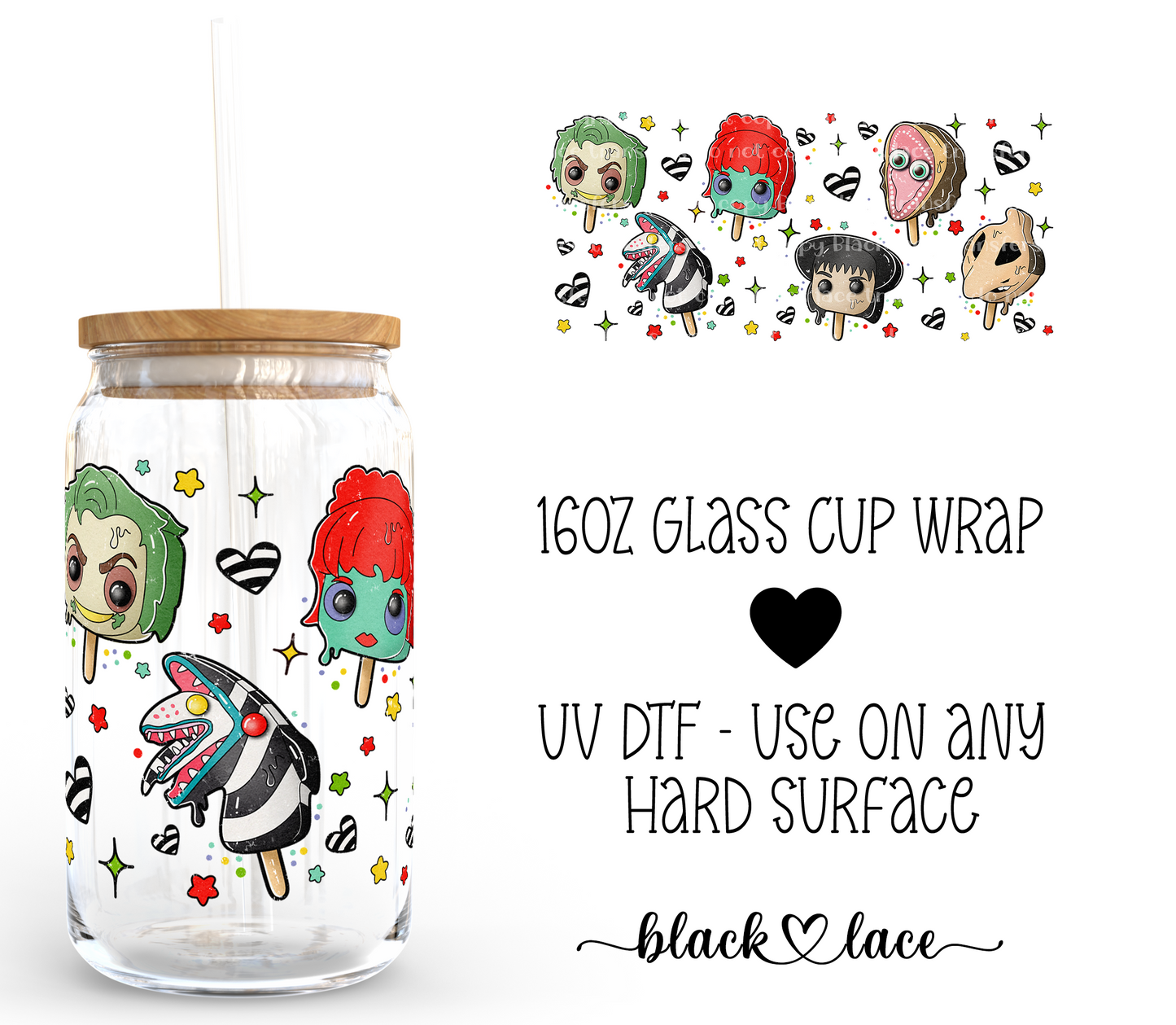 Popsicles  Beetlejuice ~ 16oz cup wrap