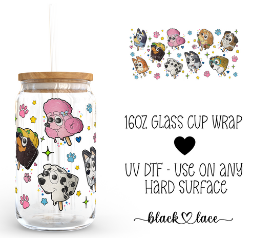 Popsicles Bluey Friends ~ 16oz cup wrap