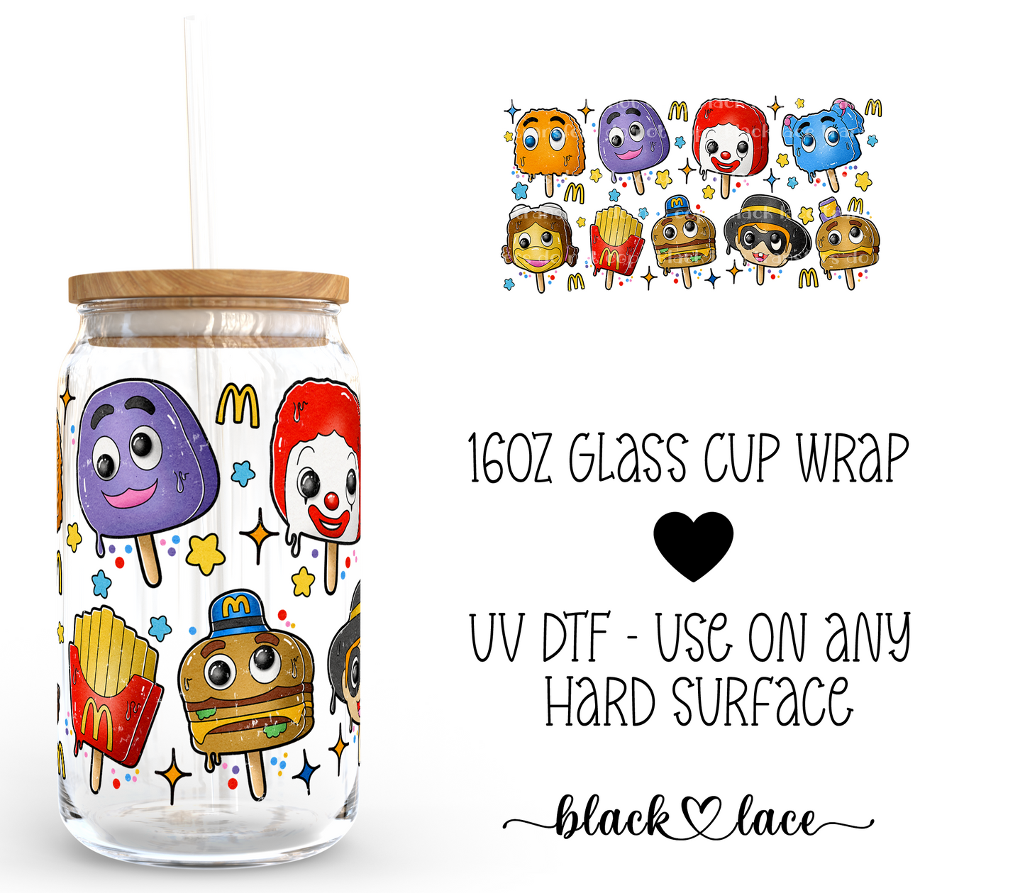 Popsicles McFast Food ~ 16oz cup wrap