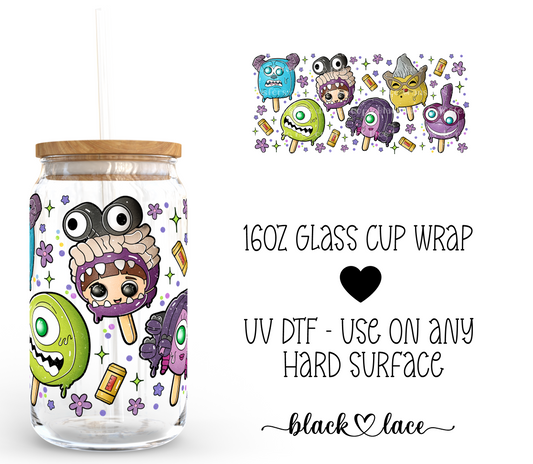 Popsicles Monsters Inc ~ 16oz cup wrap