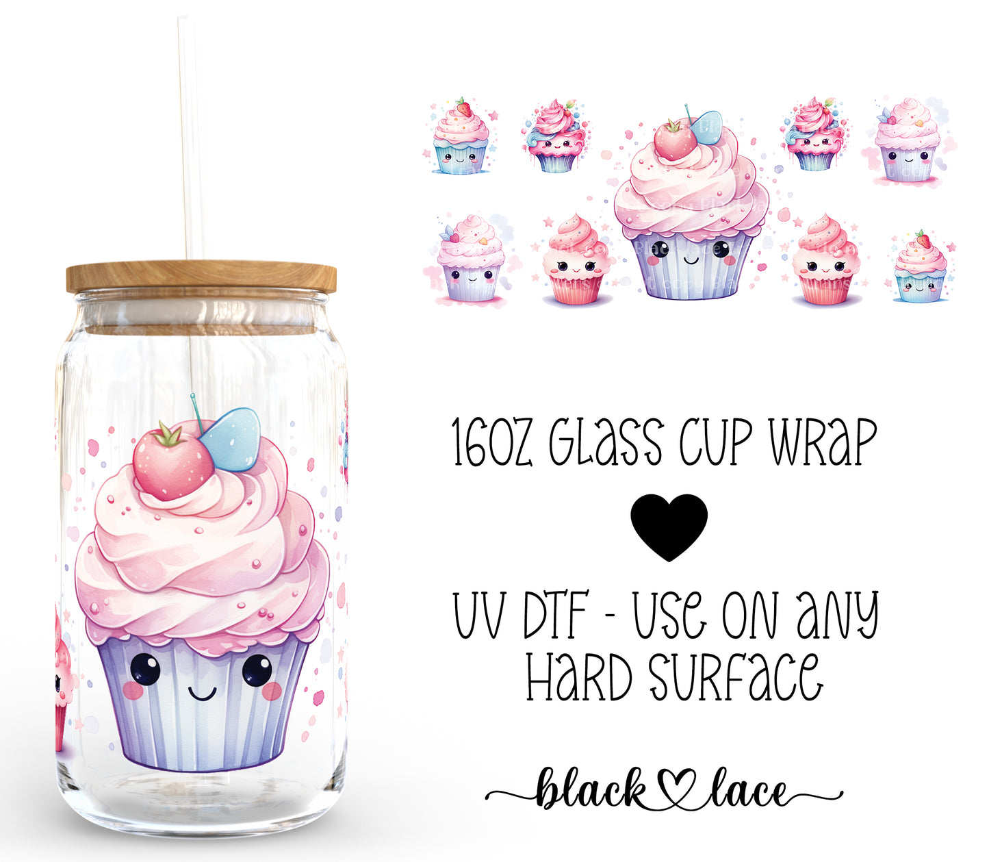 Cupcakes ~16oz cup wrap