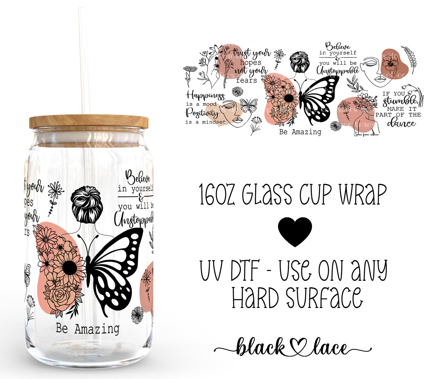 Be Amazing ~16oz cup wrap