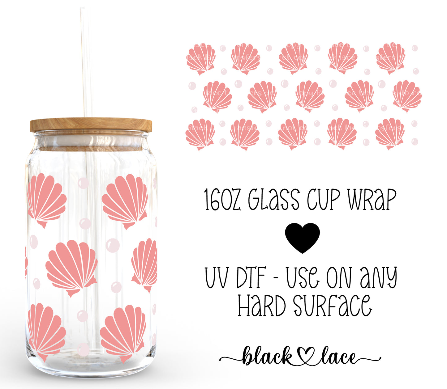 Sea Shells ~16oz cup wrap