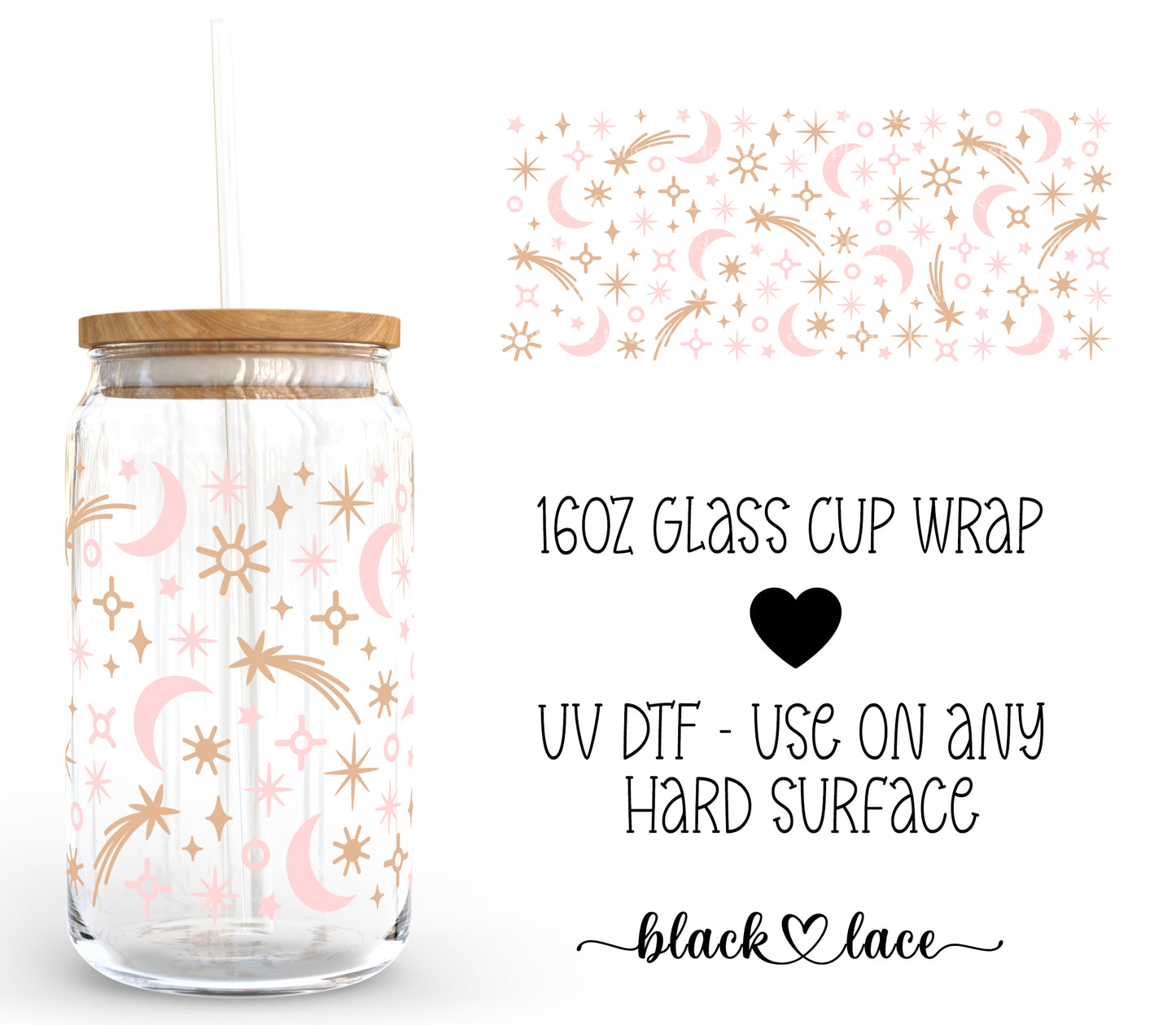 Shooting Stars ~16oz cup wrap