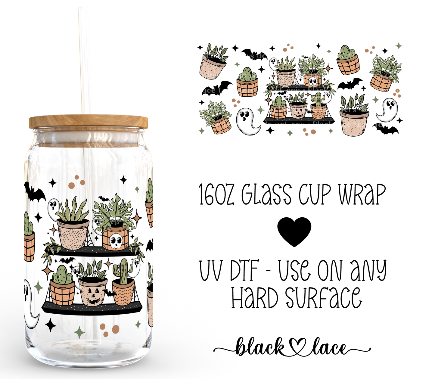 Spooky Plants ~ 16oz cup wrap