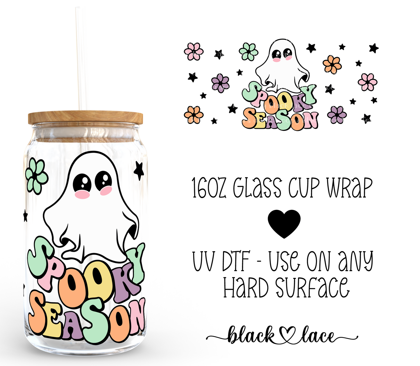 Spooky Season Cutie ~ 16oz cup wrap