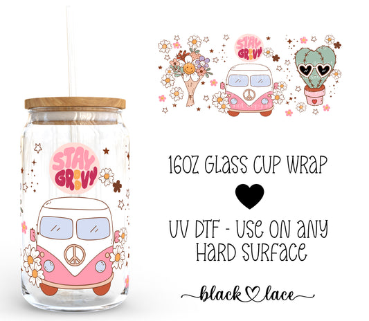 stay Groovy ~ 16oz cup wrap