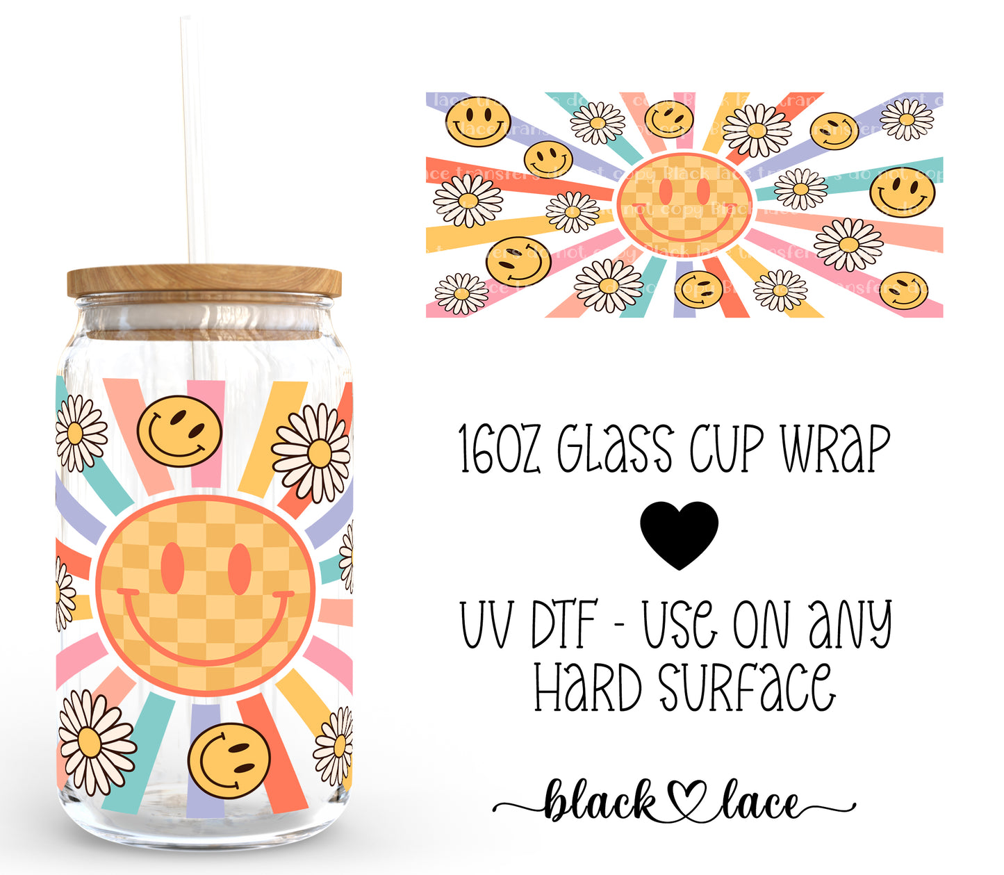 Summer smiles ~ 16oz cup wrap