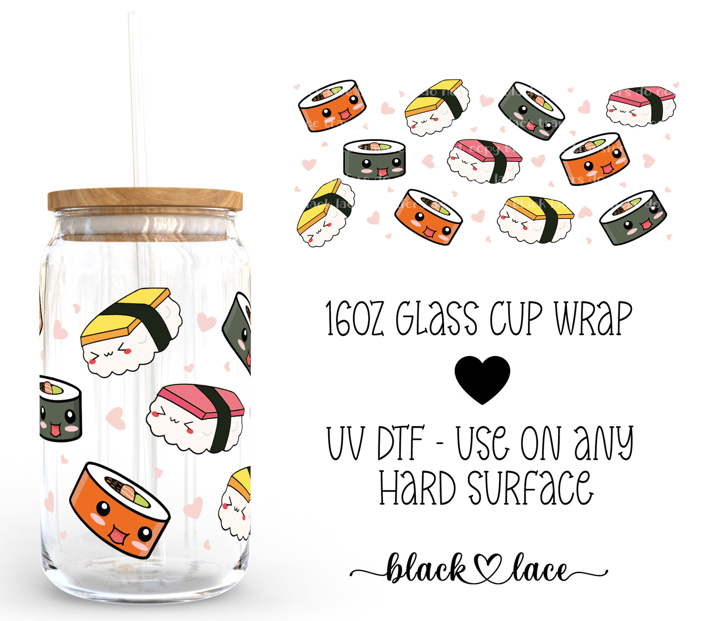 Sushi ~ 16oz cup wrap