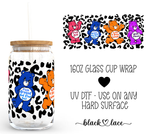 Swear Bears ~ 16oz cup wrap