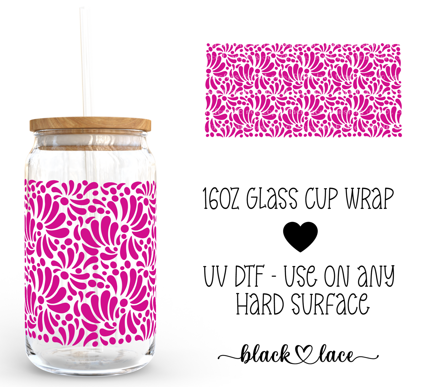 Talavera Fuchsia ~ 16oz cup wrap